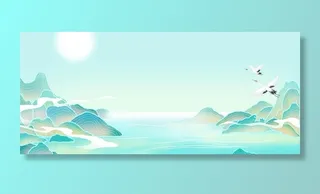 国潮清新背景图片