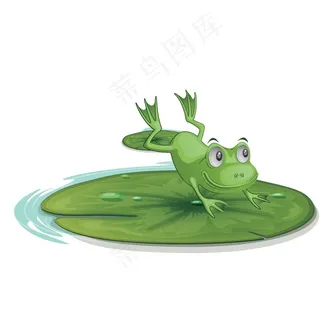 跳到荷叶青蛙图片
