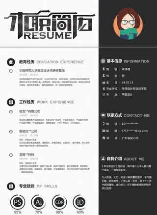 简约求职简历模板海报图片