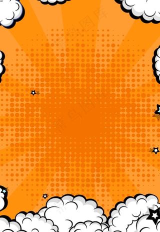 黄色云朵波普风爆炸卡通背景图片