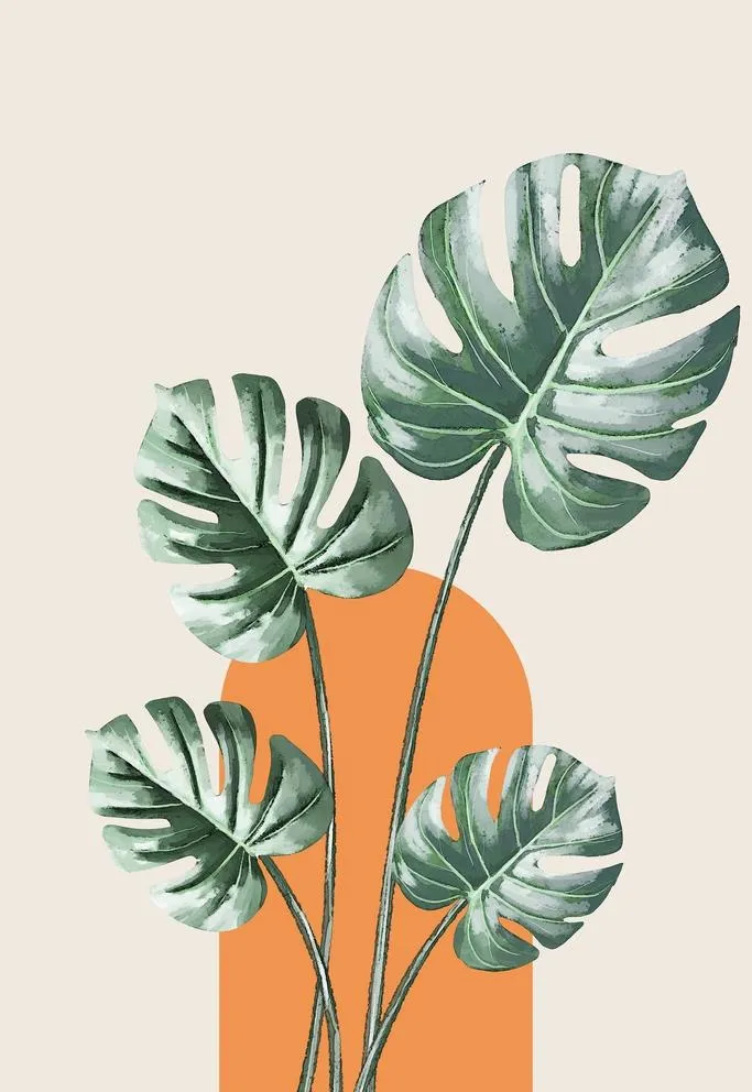 小清新花卉植物装饰画图片(4724x7087)