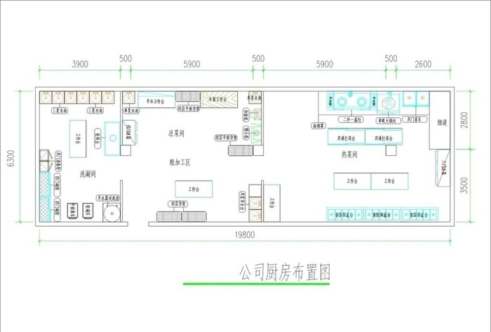 商用厨房平面图图片cdr矢量模版下载