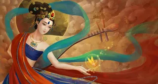 国潮风敦煌飞天图图片