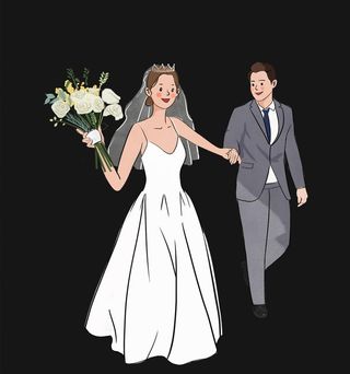手绘婚纱照图片