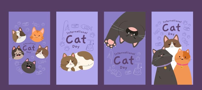卡通猫图片ai矢量模版下载