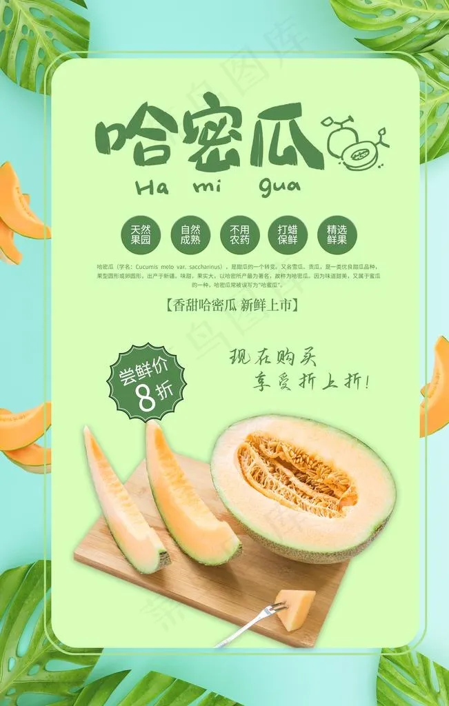 夏季哈密瓜水果活动宣传海报素材图片(3545x5315)psd模版下载