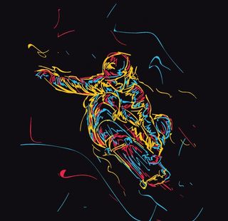 滑板简笔画图片