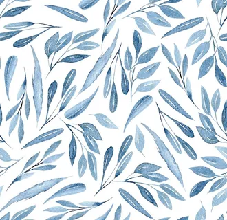 北欧小清新水彩叶子印花图案图片