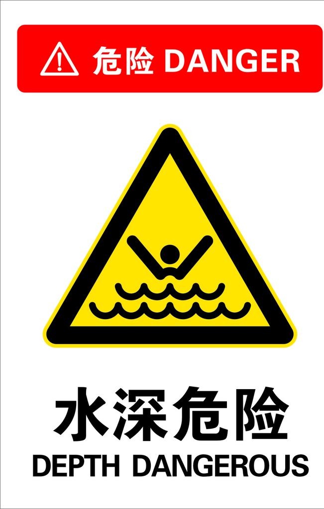 水深危险图片cdr矢量模版下载