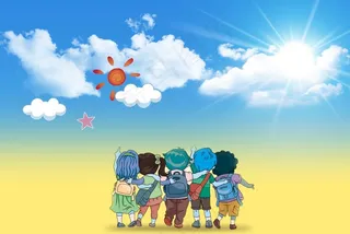 放学上学路上图片