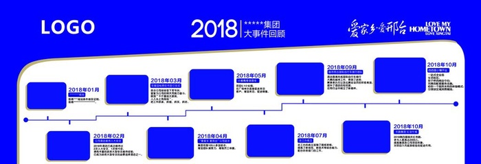 蓝色大气企业集团大事记画面图片(10551x3937)psd模版下载