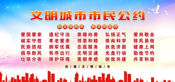 文明城市市民公约图片(6667x3334)psd模版下载