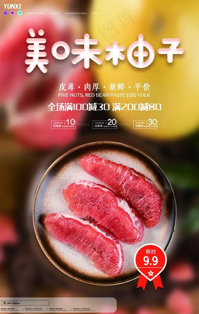 柚子图片(3543x5315)psd模版下载