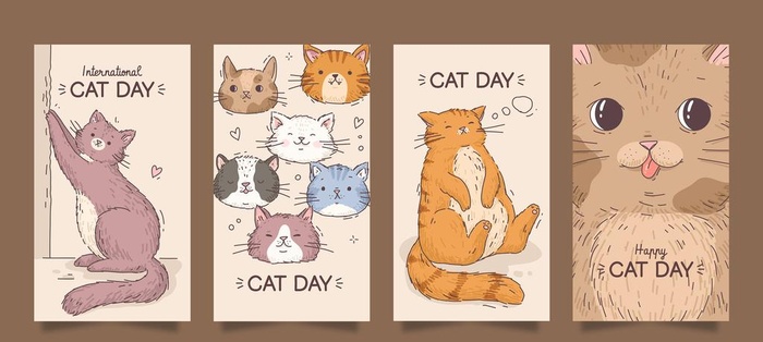 卡通猫图片ai矢量模版下载