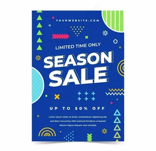 蓝色促销海报图片