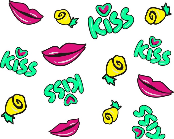 kiss红唇图片cdr矢量模版下载