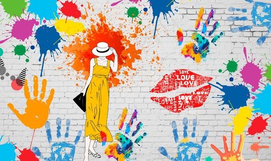 工装 涂鸦背景墙图片