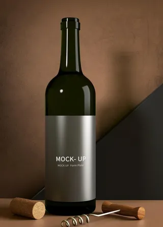 红酒瓶样机图片