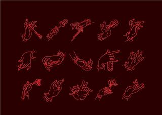 佛手,西藏拜佛,西藏佛,线描佛手,矢