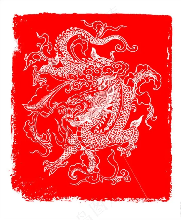 素描白描中国龙神兽腾图吉祥物图片ai矢量模版下载