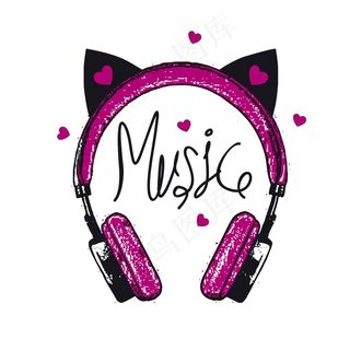 耳机猫耳朵图片