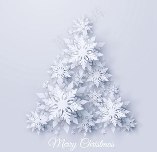 雪花组合圣诞树图片