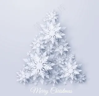 雪花组合圣诞树图片