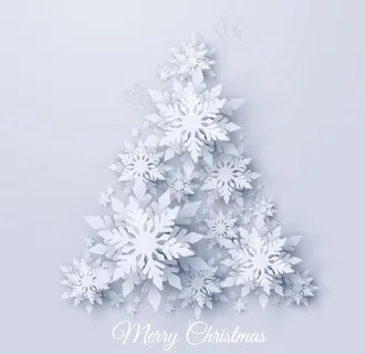 雪花组合圣诞树图片 雪花组合圣诞树图片