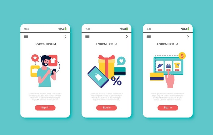 APP引导页图片eps,ai矢量模版下载