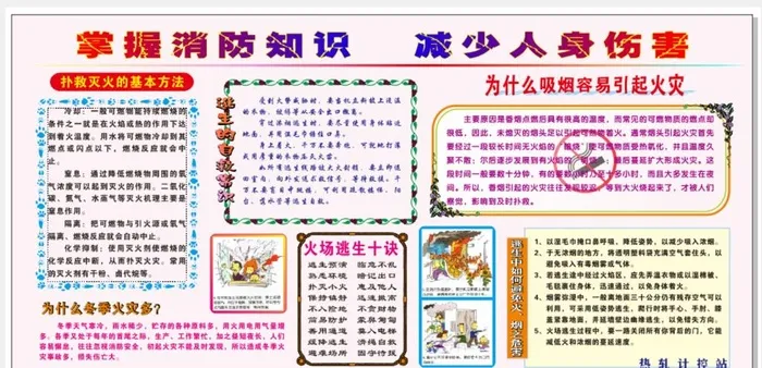 消防知识宣传展板图片cdr矢量模版下载