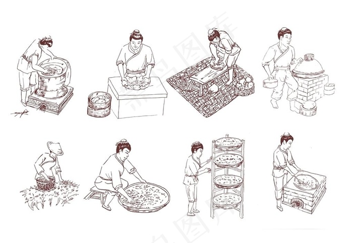 制茶工艺图片cdr矢量模版下载