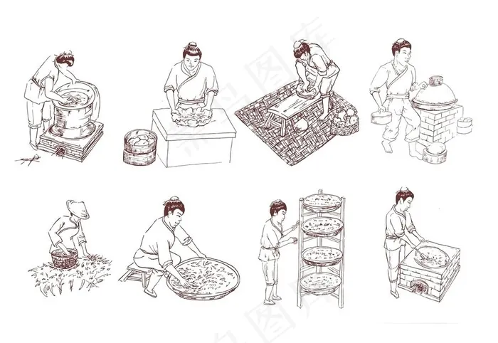 制茶工艺图片cdr矢量模版下载