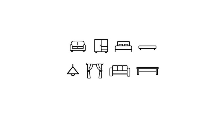 家具小图标图片ai矢量模版下载