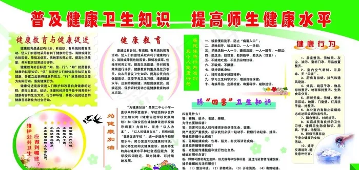 普及健康卫生知识 提高师生健康图片psd模版下载