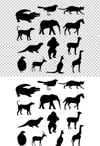动物剪影图片