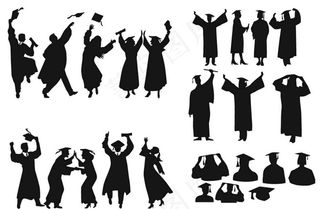 毕业季人物剪影图片