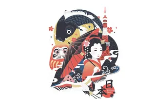 AI矢量日本浮世绘插画图片