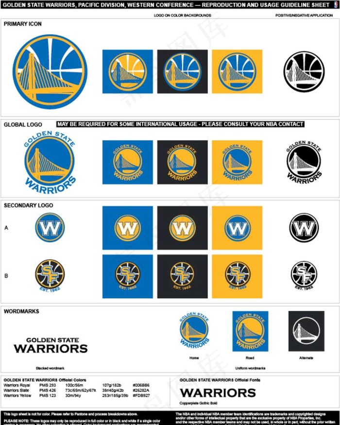 NBA金州勇士logo图片ai矢量模版下载