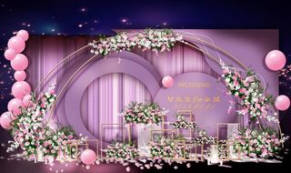 紫色婚礼PSD分层效果图图片