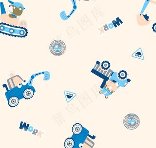 挖机 吊车 卡通图片