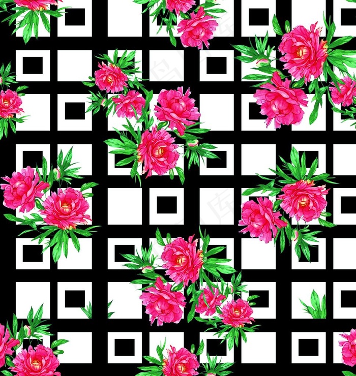 格子花图片