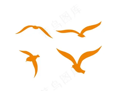 海鸥剪影图片