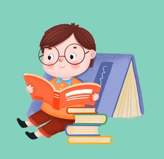 卡通看书儿童图片