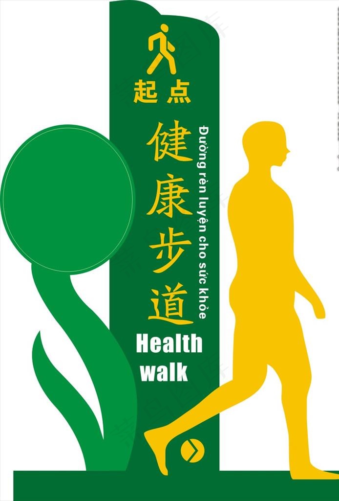 健康步道牌图片cdr矢量模版下载
