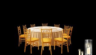 金色香槟色餐桌图片