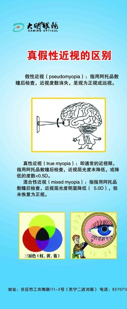 真假近视区别展架图片(2268x5102)psd模版下载