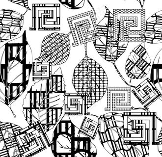 叶子手绘花图片