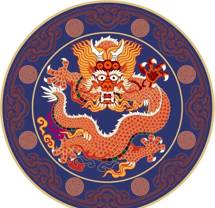 龙凤吉祥图案喜庆中式纹样盘子底图片ai矢量模版下载