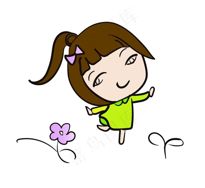 跳舞卡通小女孩图片