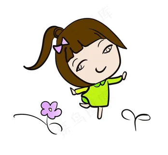 跳舞卡通小女孩图片